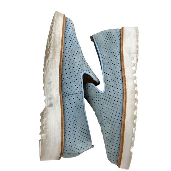 Paul Green Cailey Loafer Light Blue Perforated Slip-on White Sole Size 8 US - Picture 8 of 12